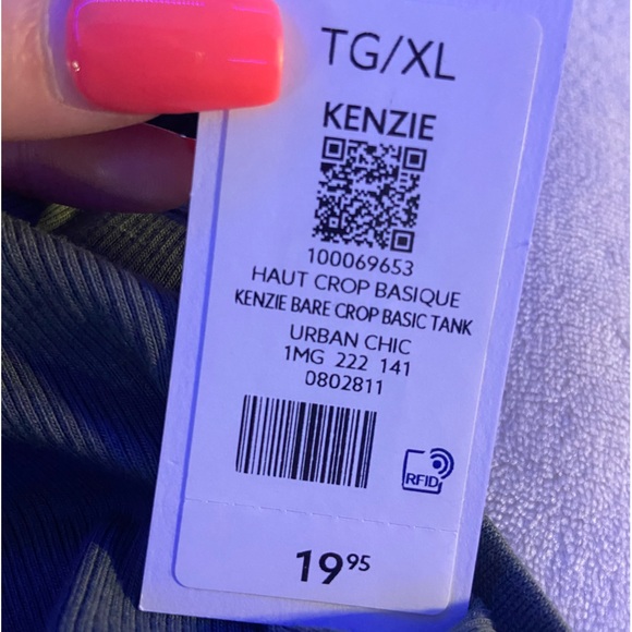 XL Dynamite Green basic tank top crop top - Picture 3 of 3